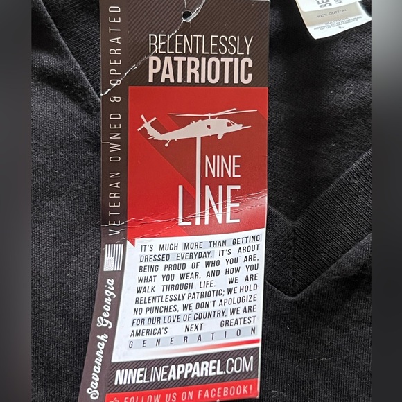 NWT! Nine Line Apparel- Don’t Tread on Me Black V-Neck Short Sleeve Tee - Picture 3 of 7